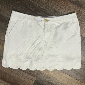 Lilly Pulitzer Colette Skort Resort White Scallop Hem w Pockets Size 0